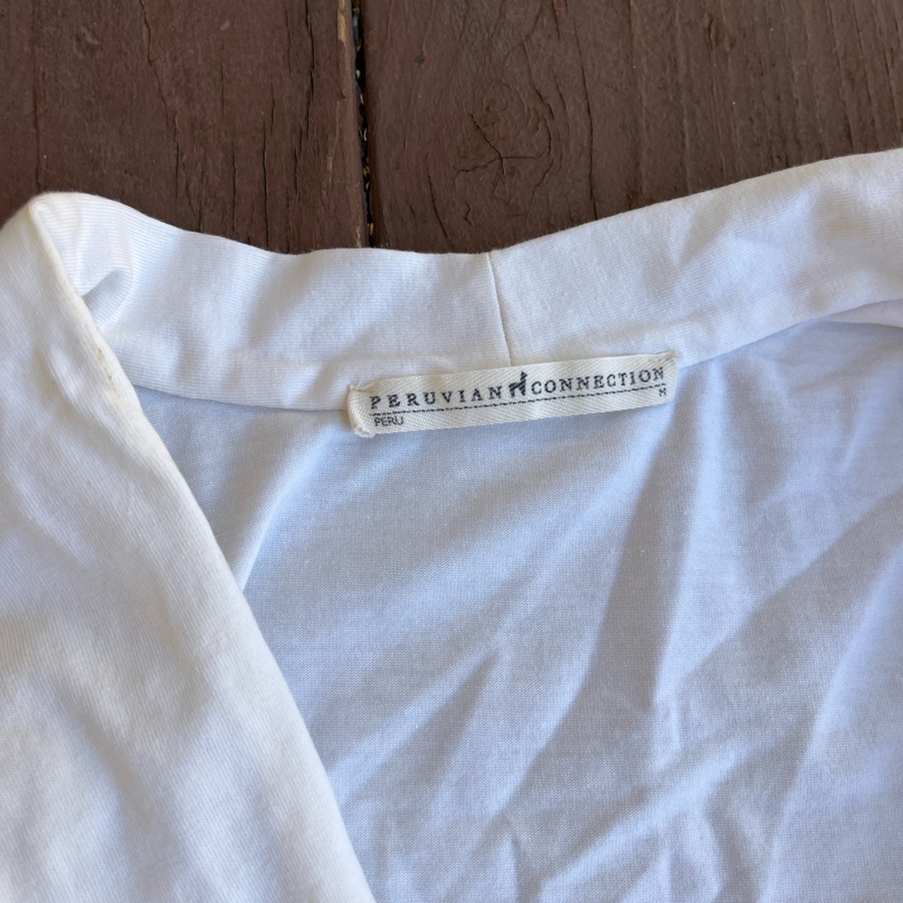 Peruvian Connection Rouched White Blouse - Picture 2 of 7